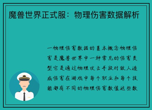 魔兽世界正式服：物理伤害数据解析